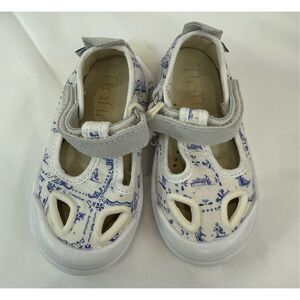 Kids White and Blue Sneakers